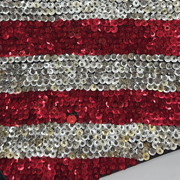 Vintage Tan Chho American Flag Sequince Snap Button Vest - Picture 4 of 12